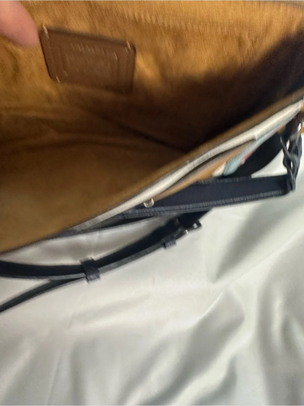 Coach Colorblock Darcy Crossbody Bag in White, Tan & Pink
